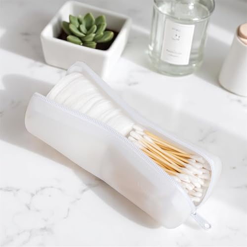 Visfresh Cotton Round Swab Travel Case, 2 in 1 Portable Hair Accessories Organizer, Hair Tie and Bobby Pin Holder, Travel Qtips Case, Purse Organization, Floss Holder - Image 3