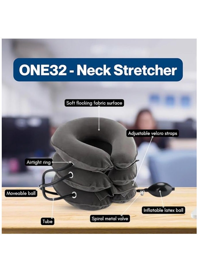 ONE32 Neck Stretcher | Cervical Traction Device for Adjustable Neck Pain Relief | Posture Corrector and Portable Neck Support to Ease Muscle Tension and Headaches | Ideal for Daily Use and Recovery  - Image 2