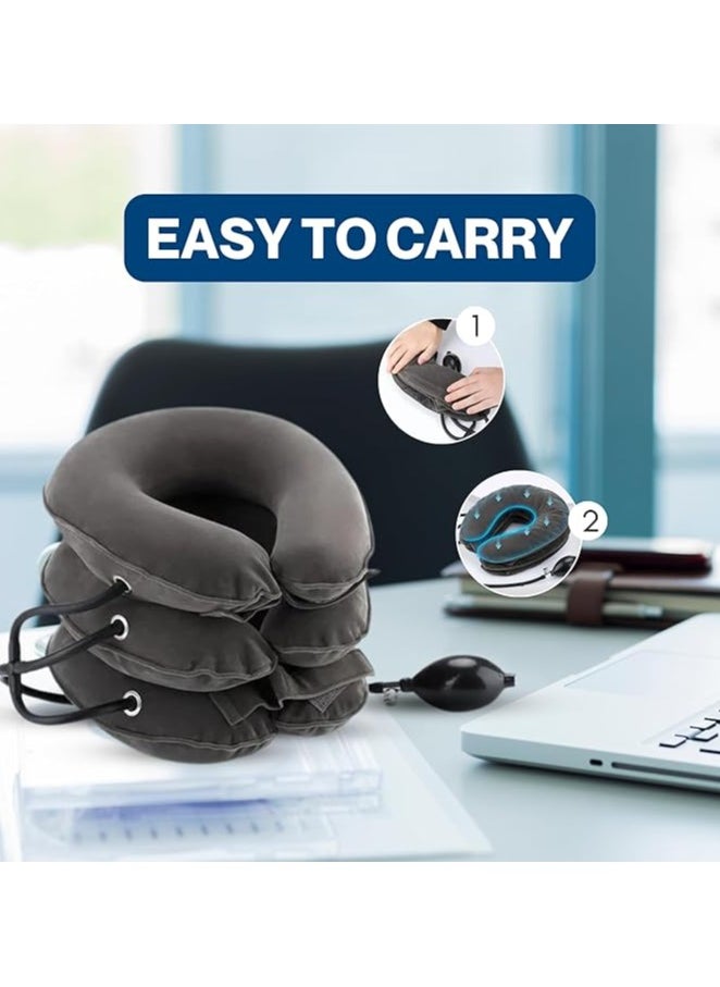 ONE32 Neck Stretcher | Cervical Traction Device for Adjustable Neck Pain Relief | Posture Corrector and Portable Neck Support to Ease Muscle Tension and Headaches | Ideal for Daily Use and Recovery  - Image 3