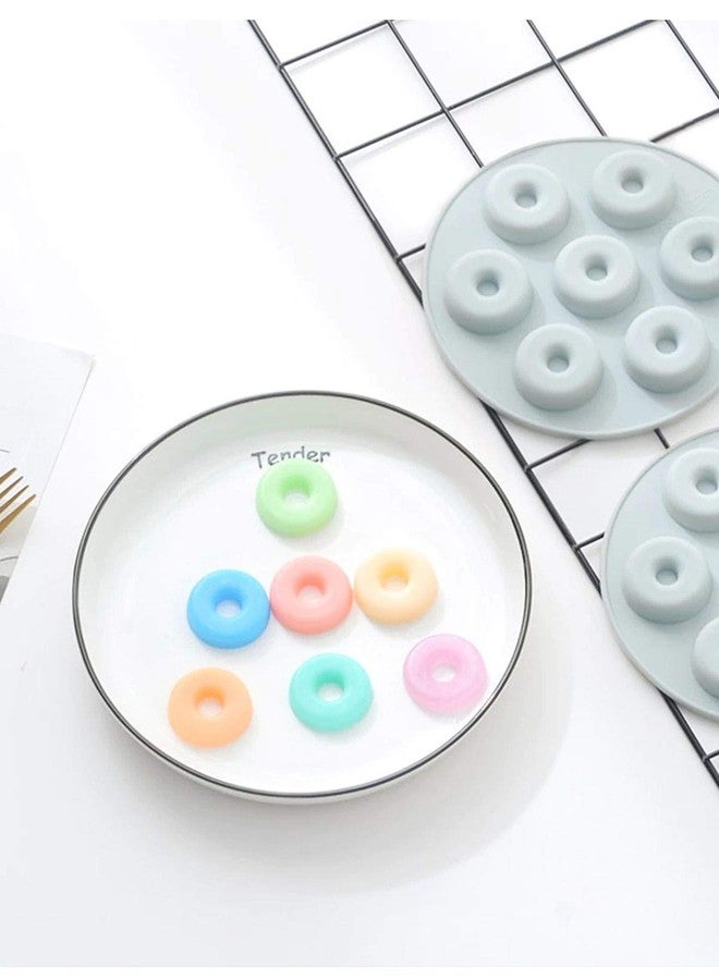CAKE DECOR قالب سيليكون لتزيين الكيك، 7 تجاويف، قالب صغير للدونات، قالب بولو للشوكولاتة، قالب حلوى جيلي - Image 3