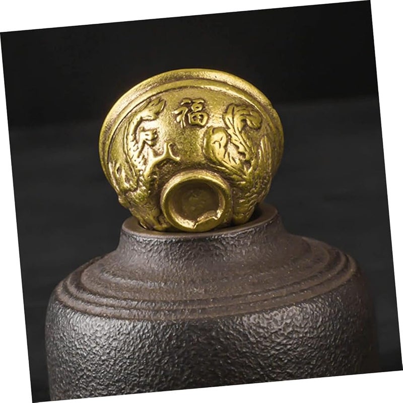Brass Dragon Phoenix Engraved Bowl Feng Shui Wealth Desk Decor Home Adornment - Image 3