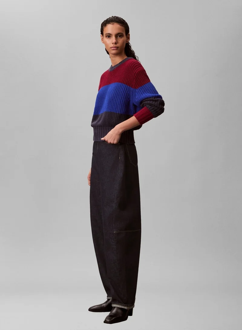 Calvin Klein Jeans Multicolour Chunky Stripe Crew Neck Sweater for Women | Best Price UAE