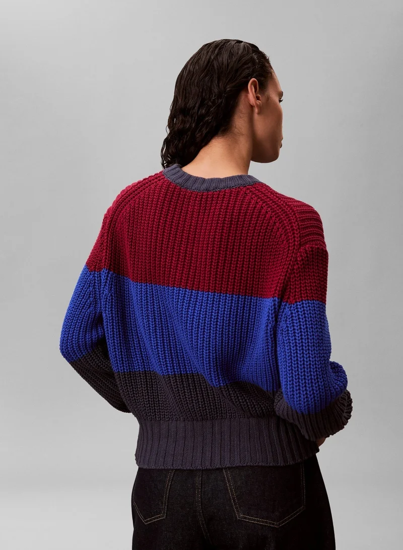 Calvin Klein Jeans Chunky Stripe Crew Neck Sweater