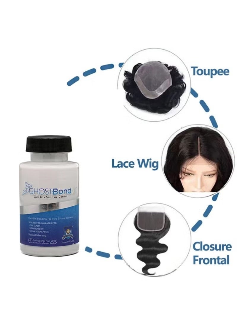 Ghost Bond Invisible Wig Adhesive 101ml, Waterproof, Oil-Proof, Non-Toxic, Hair Replacement Adhesive for Polyester and Lace Wigs - Image 2