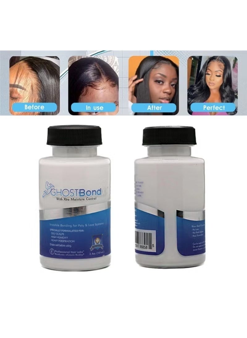 Ghost Bond Invisible Wig Adhesive 101ml, Waterproof, Oil-Proof, Non-Toxic, Hair Replacement Adhesive for Polyester and Lace Wigs - Image 4