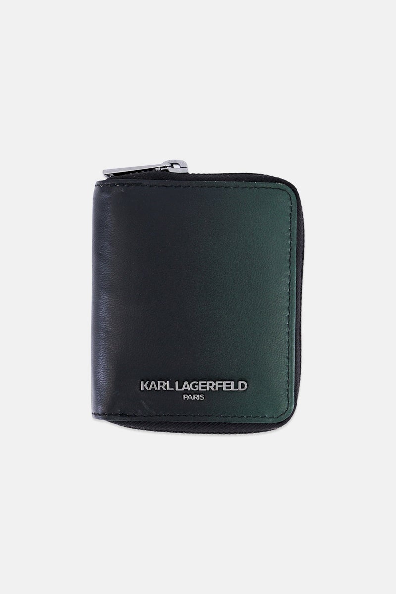Karl Lagerfeld Men Ombre Zipper Wallet, Black - Image 1