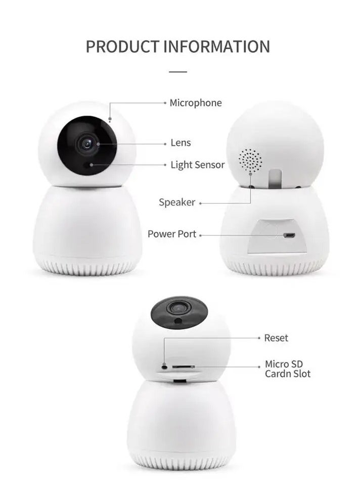 CROIRE - CROIRE PAN/TILT 1080P FULL HD HOME SECURITY WI-FI CAMERA, LIVE VIEW AND TWO-WAY AUDIO, NIGHT VISION, MOTION DETECTION, BABY MONITOR, MICROSD CARD SUPPORT, WORKS WITH GOOGLE ASSISTANT AND AMAZON ALEXA - Image 1