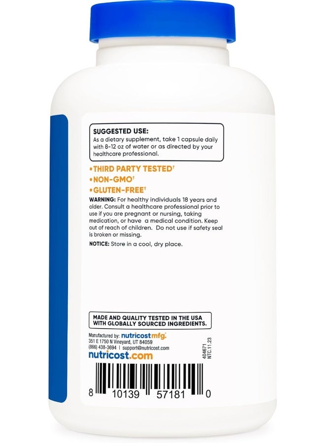Nutricost Zinc Gluconate 240 Veggie Capsules - Gluten Free And Non-GMO - Image 4