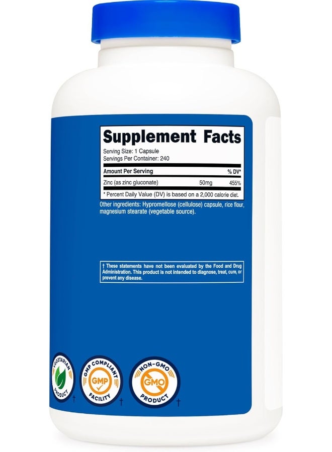 Nutricost Zinc Gluconate 240 Veggie Capsules - Gluten Free And Non-GMO - Image 5