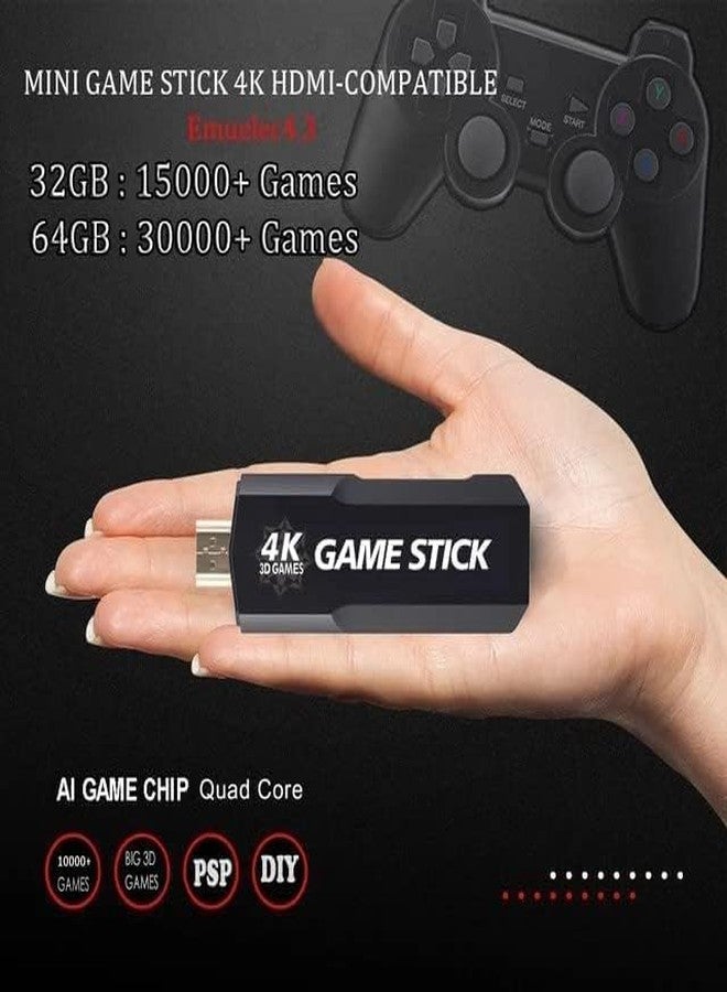 GSH X2 Video Game for Kids Wireless 64G Video Games for Tv Gaming 4k HD Game Console Built in 30K Game in TF 20+ Emulator Console HDMI Output TV Video Game for Tv Console (128 GB), Black - Image 4