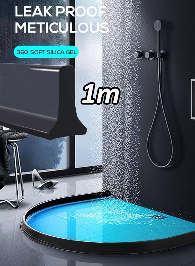 T-shaped bathroom retaining strips Silicone water barrier Waterproof shower strips Wet and dry separation Bendable - Image 1