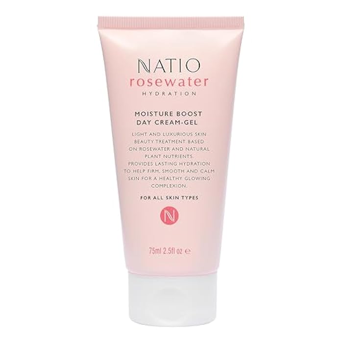 Natio Australia Rosewater Hydration Moisture Boost Day Cream-Gel, 2.5 oz - Face Cream with Shea Butter - Face Moisturizer for All Skin Types - Image 1