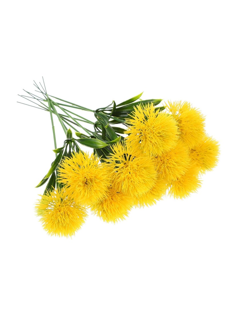Excefore 10pcs Artificial Dandelion Artificial Outdoor Plants Dining Room Table Decor Table Centerpieces for Weddings Plastic Flower Bouquet Flower Arrangement Realistic Lifelike Dandelion - Image 1