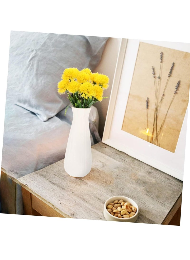 Excefore 10pcs Artificial Dandelion Artificial Outdoor Plants Dining Room Table Decor Table Centerpieces for Weddings Plastic Flower Bouquet Flower Arrangement Realistic Lifelike Dandelion - Image 4