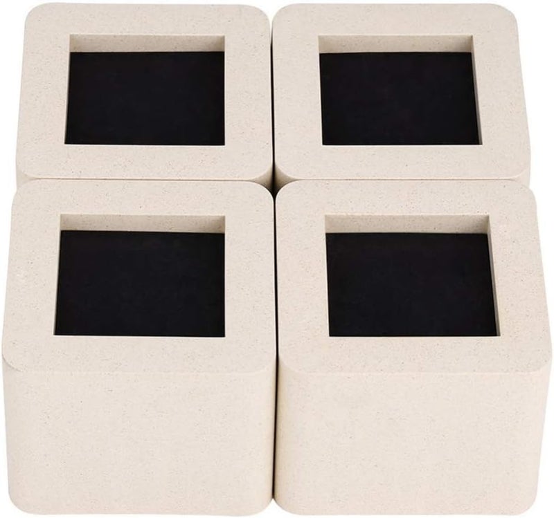 4Pcs Ceramic Simulated Plastic Furniture Risers, Heavy Duty Bed Table Desk Sofa Leg Risers with Smooth Edges for Hardwood Floors, 10.5x10.5x8.5cm Home Furniture Lifters - Image 5