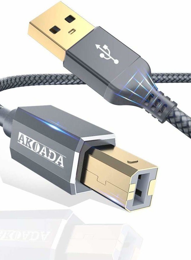 AkoaDa USB 2.0 Printer Cable 15ft, USB Type A Male to B Male Printer Scanner Cord High Speed Compatible with HP, Canon, Dell, Epson, Lexmark, Xerox, Samung and More - Image 1