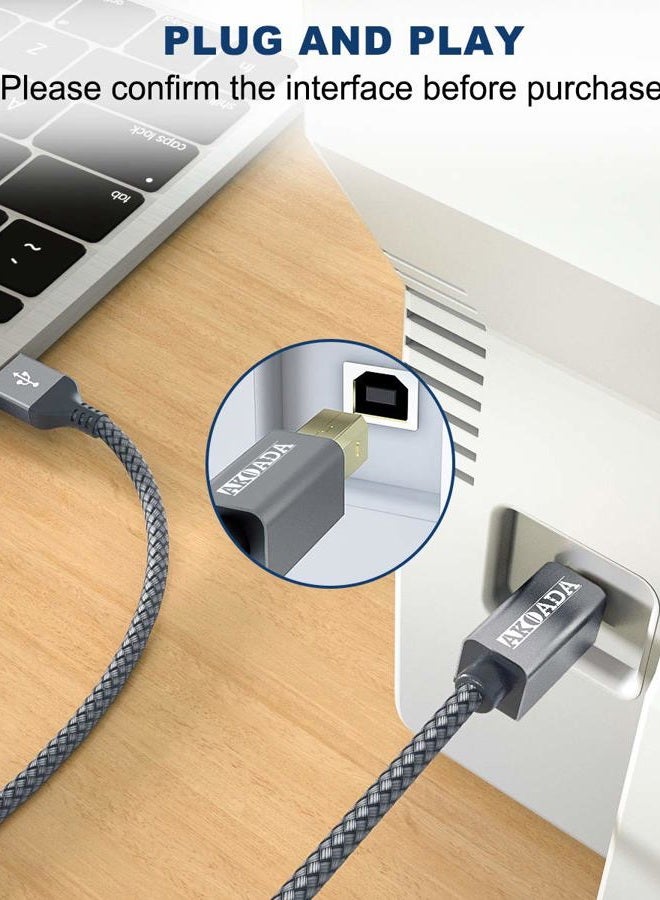 AkoaDa USB 2.0 Printer Cable 15ft, USB Type A Male to B Male Printer Scanner Cord High Speed Compatible with HP, Canon, Dell, Epson, Lexmark, Xerox, Samung and More - Image 3