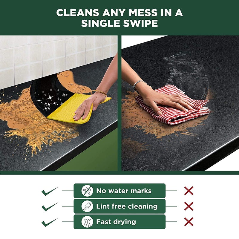 Atipriya Wet Kitchen Cleaning Cloth Environmentally Friendly Cellulose Sponge Cloth and Paper Towel Alternative is Washable Reusable and Biodegradable for Household and Kitchen Cleaning 3 Piece Pack - Image 3