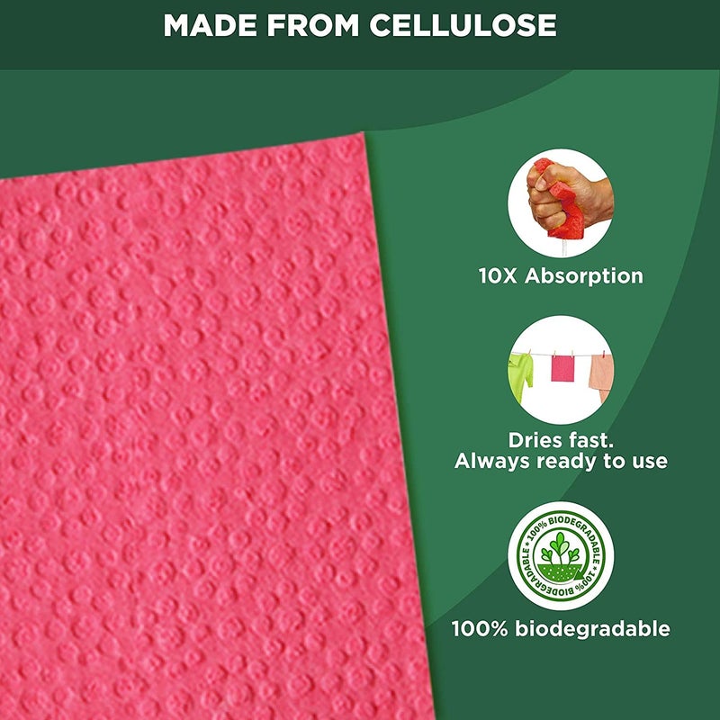 Atipriya Wet Kitchen Cleaning Cloth Environmentally Friendly Cellulose Sponge Cloth and Paper Towel Alternative is Washable Reusable and Biodegradable for Household and Kitchen Cleaning 3 Piece Pack - Image 4