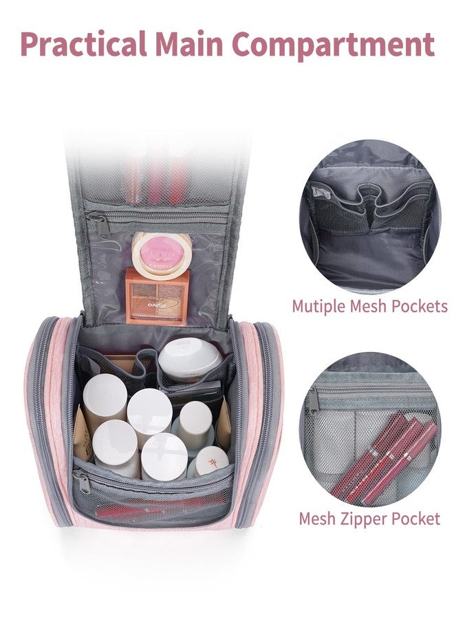 Narwey Small Hanging Toiletry Bag Women Travel Makeup Bag Organizer Toiletries Bag for Travel Size Essentials Accessories Cosmetics (Medium, Pink) - Image 3