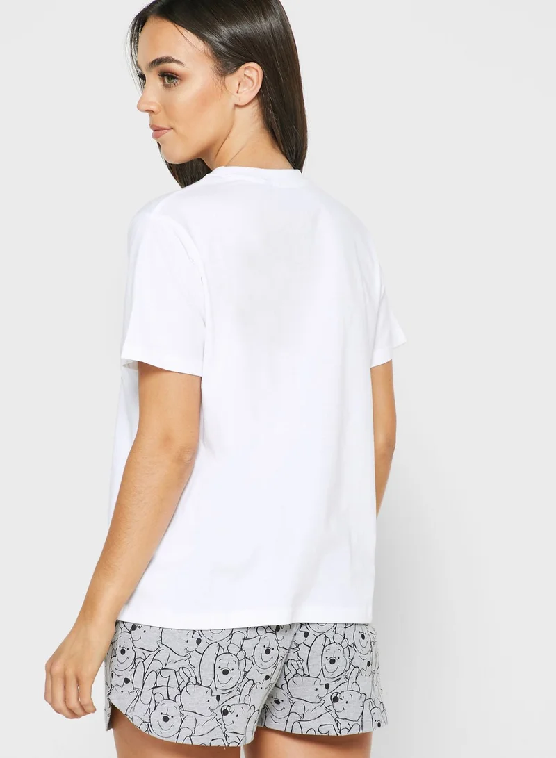 Fabric Flavours Winne the Pooh Print T-shirt and Shorts Set