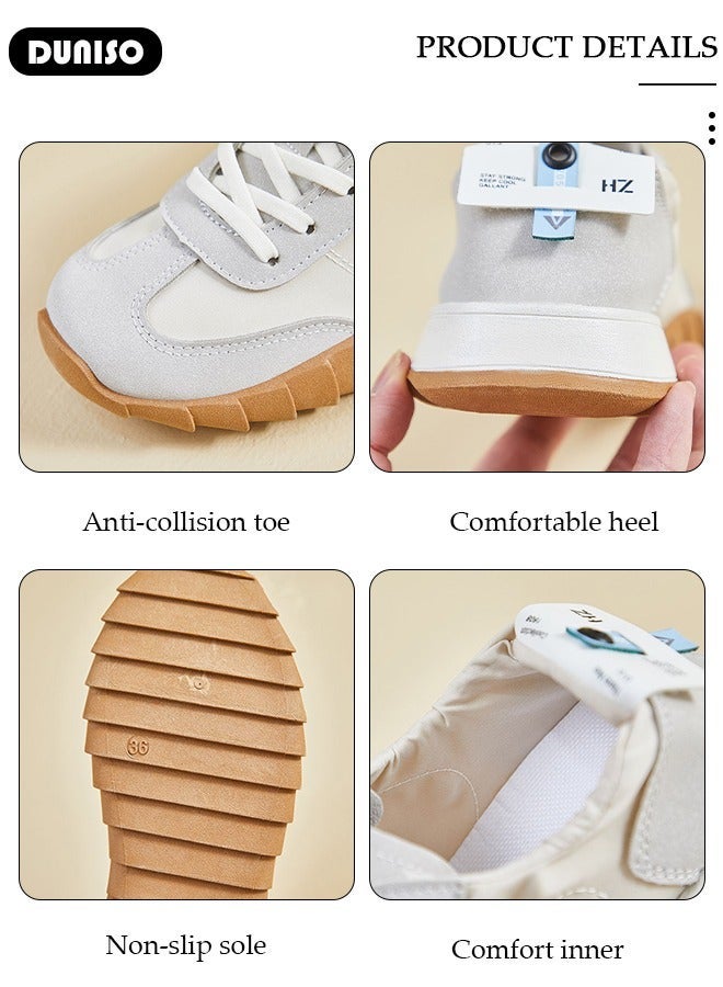 DUNISO Women's Platform Sneakers Low Top Walking Shoes for Lady Comfortable Lace Up Fashion Casual Shoes for Indoor Outdoor Travel Work and Running Shoes - Image 2