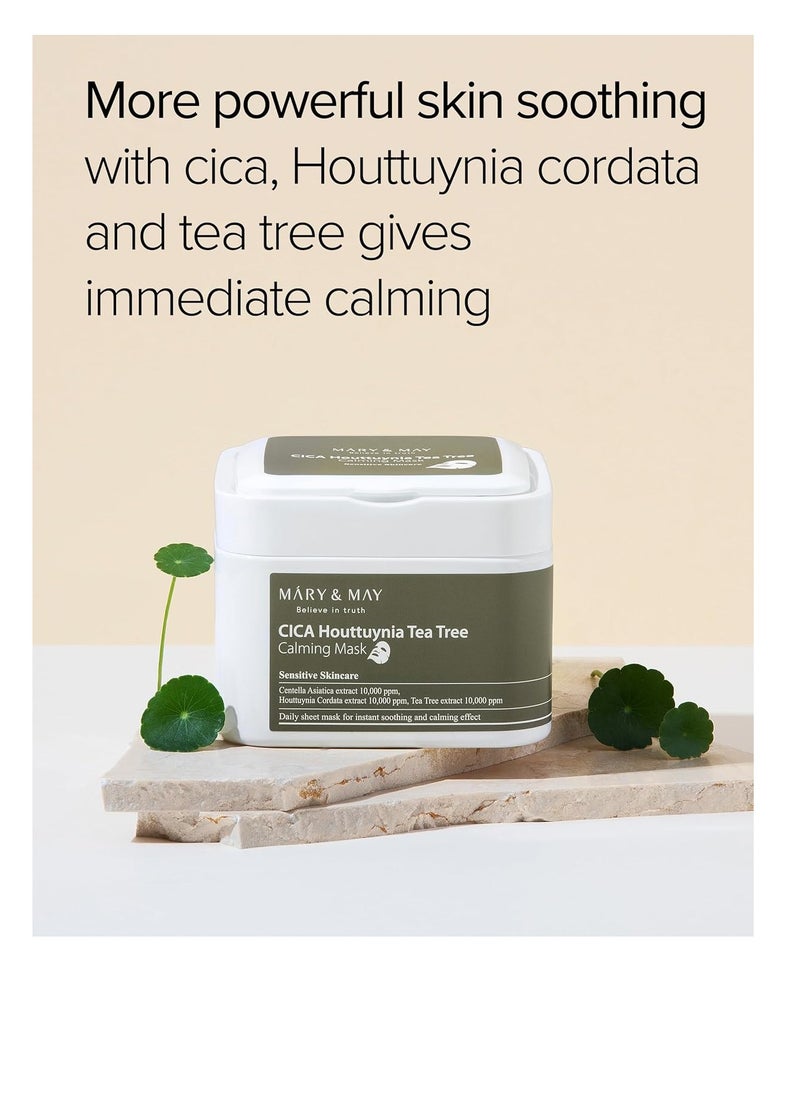MARY & MAY - Mary&May Mary & May CICA Houttuynia Tea Tree Calming Mask |30ea - Image 1