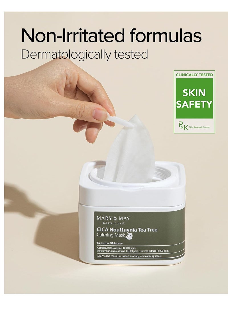 MARY & MAY - Mary&May Mary & May CICA Houttuynia Tea Tree Calming Mask |30ea - Image 1