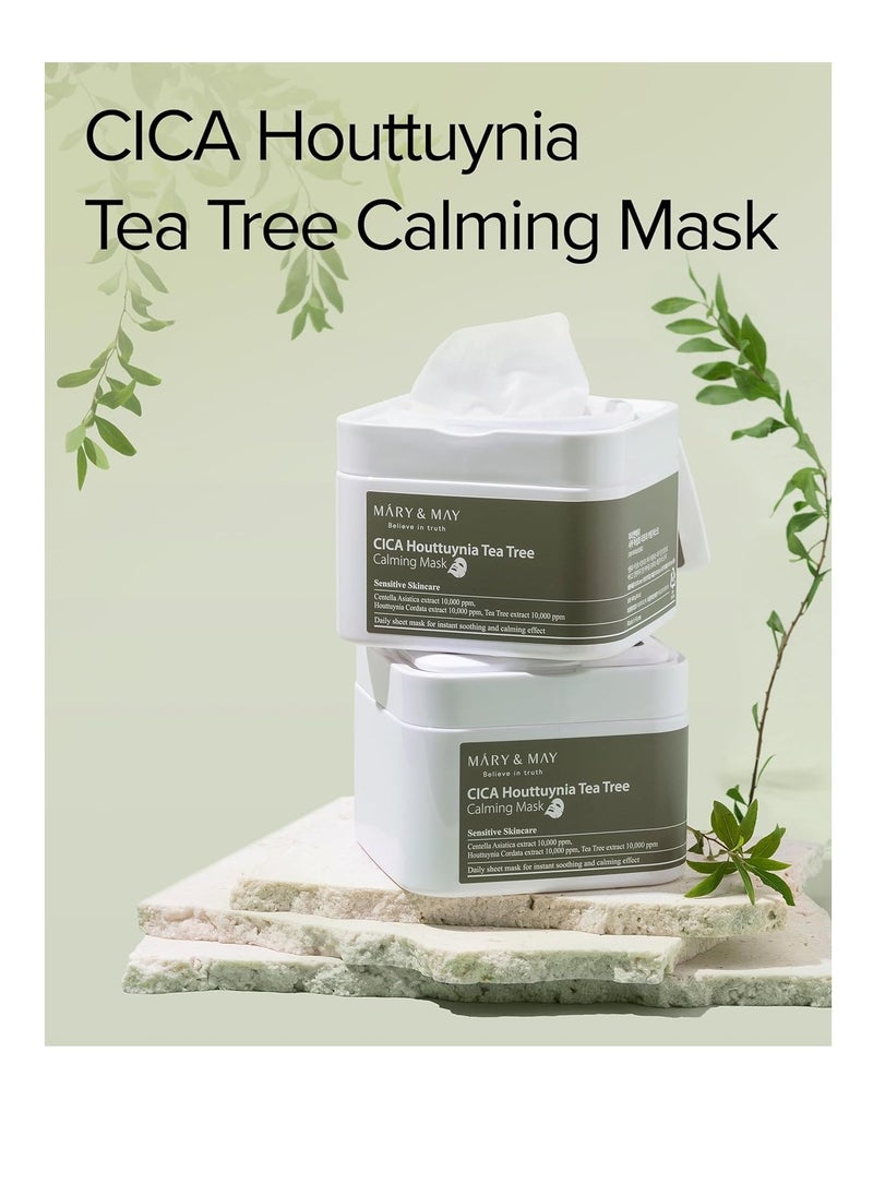 MARY & MAY - Mary&May Mary & May CICA Houttuynia Tea Tree Calming Mask |30ea - Image 1