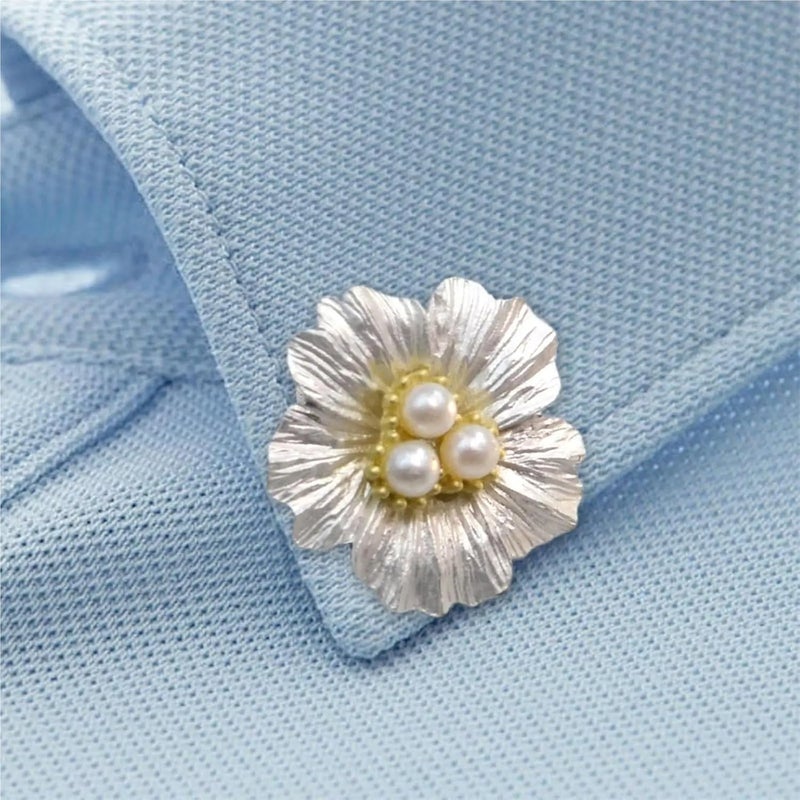 Button Covers 10 Pcs Rhinestone Cufflinks Shirt Sleeve Button Covers Flower Crystal Clips for Dresses and Shirts Decoration Buttons(Silver) - Image 5