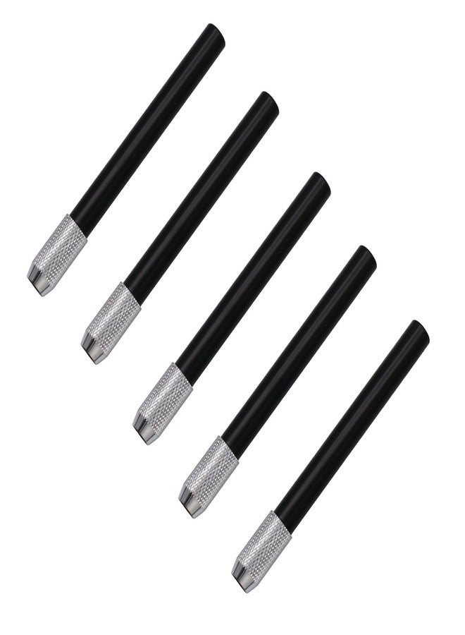 PTILSERY 5 Pcs Pencil Extenders Pencil Lengthener Color Aluminum Pen Lengthener Holder Pencil Lengthener Pencil Extender Holde, Black - Image 1