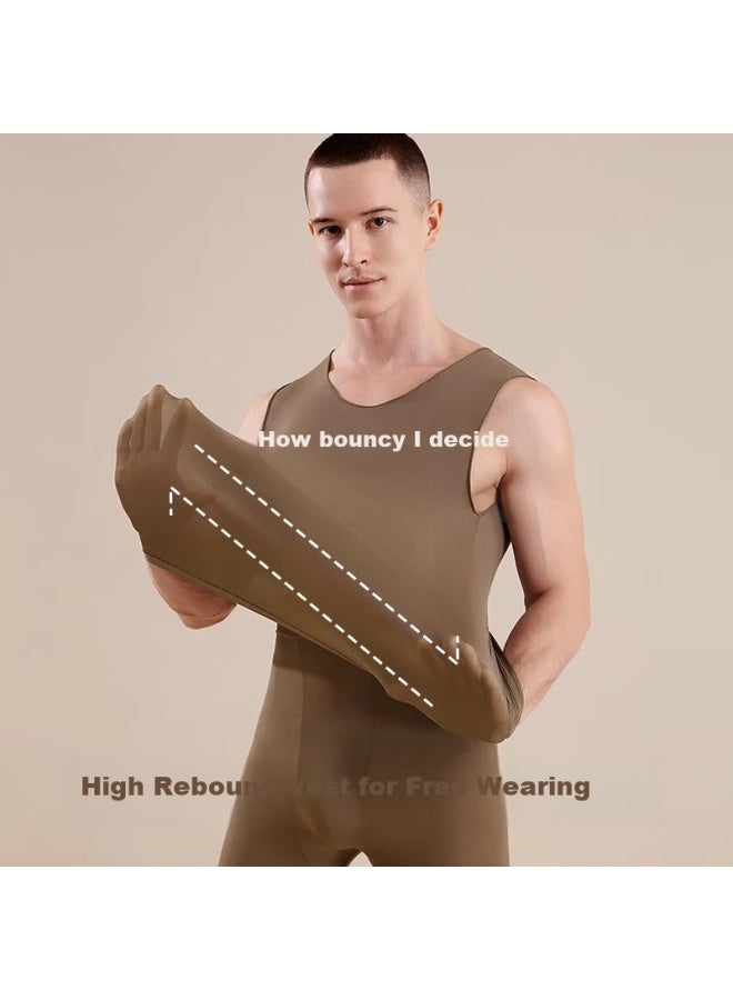 Yuzhaolin Autumn And Winter New Arrival] Men's Thermal Vest, Seamless Skin Base, Sleeveless, Comfortable, Seamless Inner Layer, Base Layer Top - Image 4