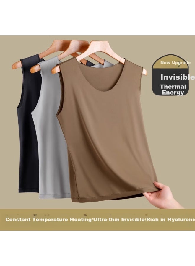 Yuzhaolin Autumn And Winter New Arrival] Men's Thermal Vest, Seamless Skin Base, Sleeveless, Comfortable, Seamless Inner Layer, Base Layer Top - Image 1