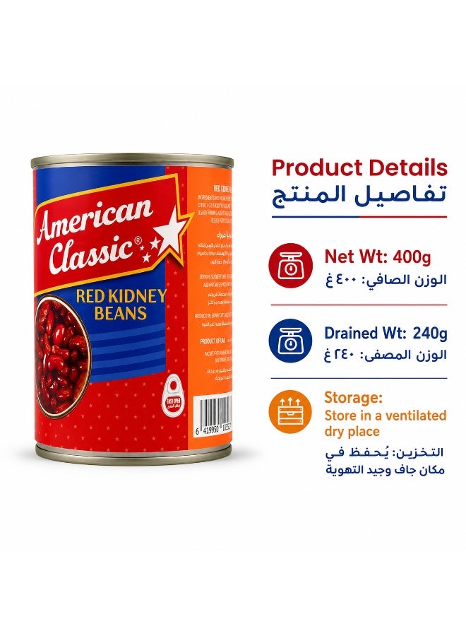 American Classic Red Kidney Beans 400g, Canned Red Beans Easy Open Can for Cooking Salads Chili - Image 5