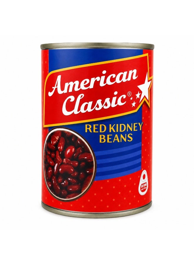 American Classic Red Kidney Beans 400g, Canned Red Beans Easy Open Can for Cooking Salads Chili - Image 1