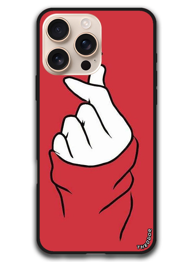 Theodor Protective Case Anti Scratch Shock Proof Bumper Cover For iPhone 16 Pro Max (6.9)-inch Snap Love Red - Image 1