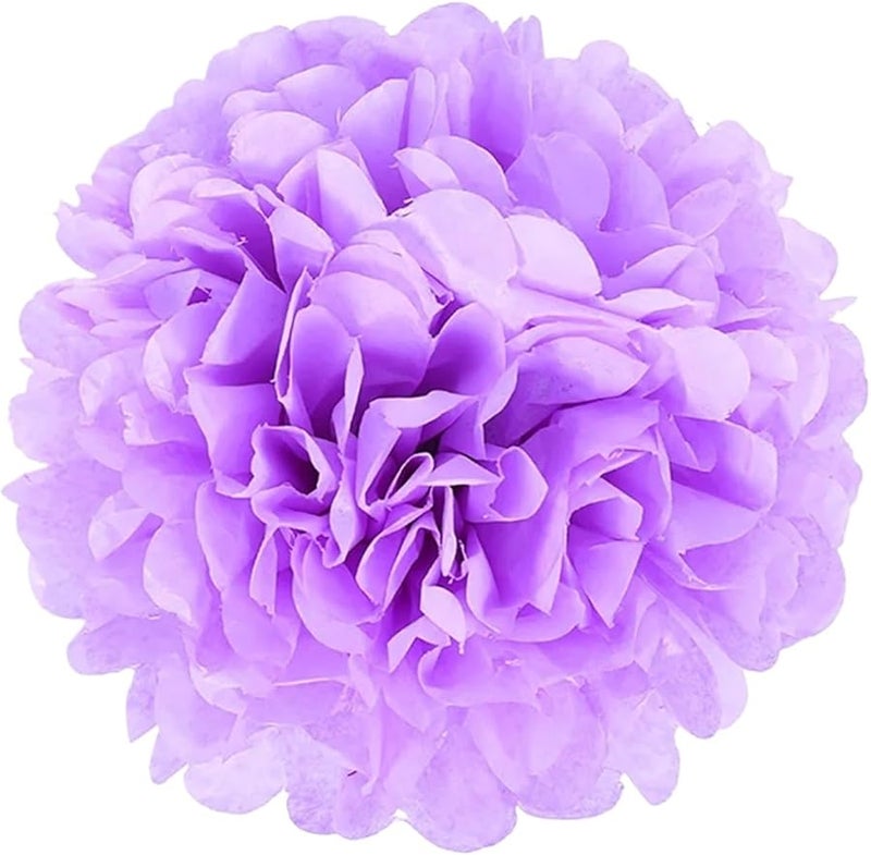 أوراق نسيج أرجوانية كرات بوم بوم 25 سم زفاف حفلة ديكور المنزل استحمام الطفل عيد ميلاد الكريسماس - Image 3