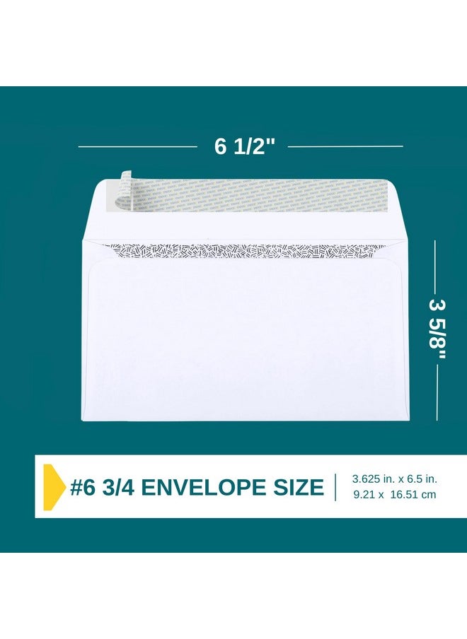 EnDoc - 6 3/4 Security Envelopes Selfseal 500 Count 6 1/2 X 3 5/8 Inch Privacy Tinted Windowless Allpurpose Envelopes For Personal And Business Use 24Lb Paper Quality Bright White Envelopes - Image 1