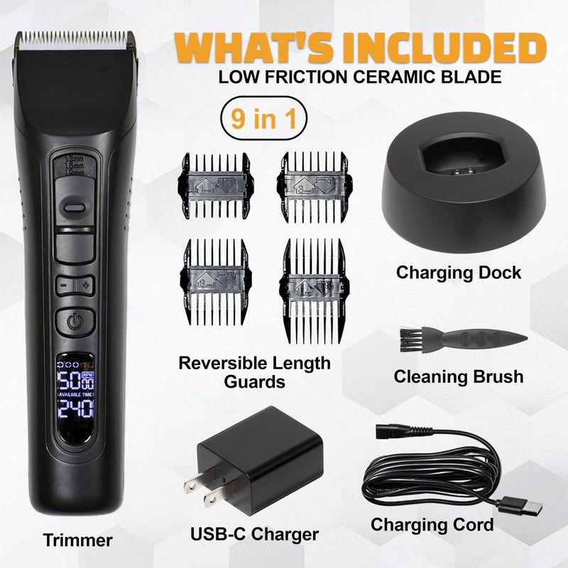 Brio Beardscape V1 Beard Trimmer for Men Professional with Low Friction Ceramic Blade, Cordless Professional Hair Trimmer for Barbers with 4 Hrs of Long Battery Timing, Ideal for Beard & Body (Black) - Image 2