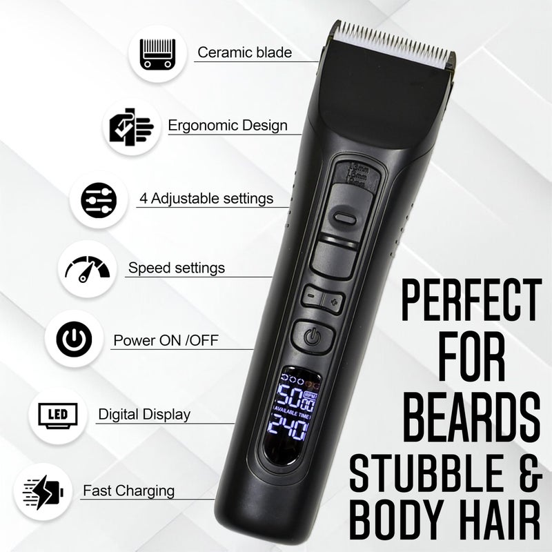 Brio Beardscape V1 Beard Trimmer for Men Professional with Low Friction Ceramic Blade, Cordless Professional Hair Trimmer for Barbers with 4 Hrs of Long Battery Timing, Ideal for Beard & Body (Black) - Image 4