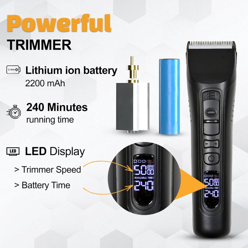 Brio Beardscape V1 Beard Trimmer for Men Professional with Low Friction Ceramic Blade, Cordless Professional Hair Trimmer for Barbers with 4 Hrs of Long Battery Timing, Ideal for Beard & Body (Black) - Image 5