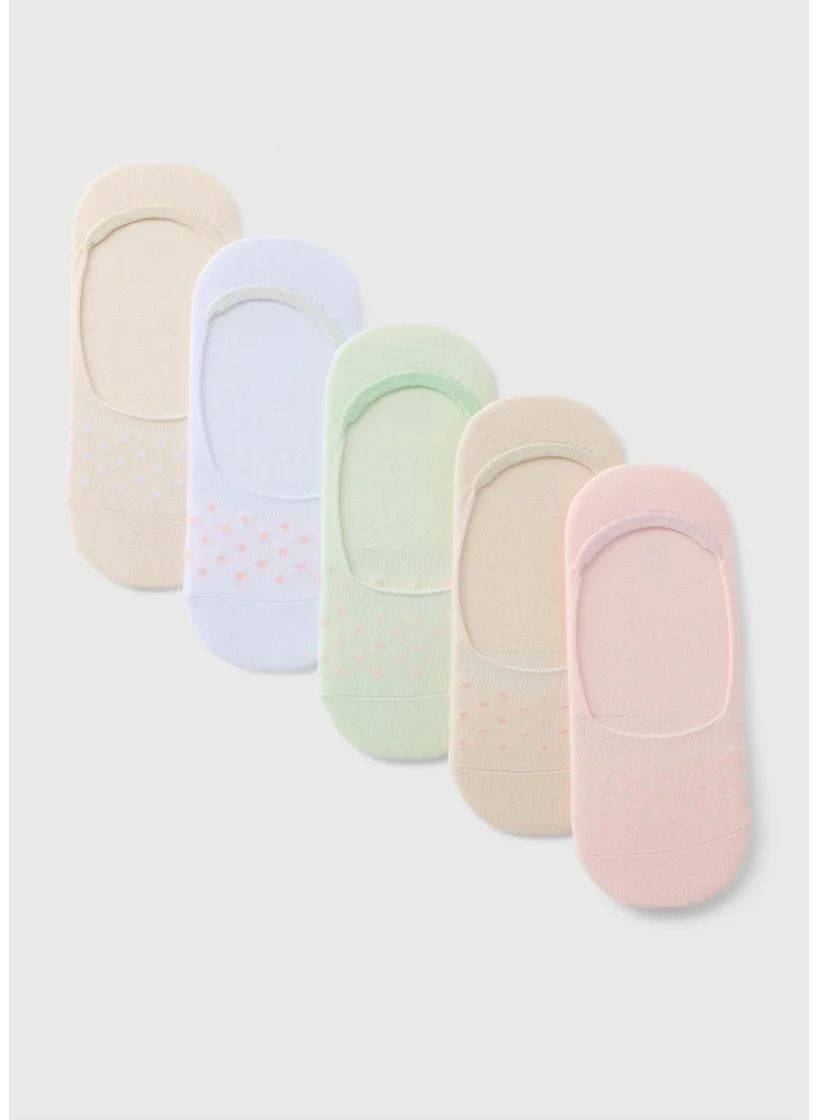 Matalan 5 Pack Multicoloured No Show Socks