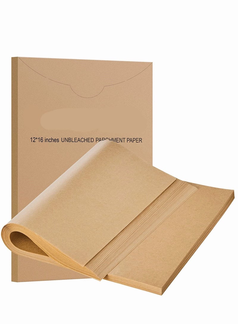 PYEBE 200 Pcs Parchment Paper Baking Sheets 12x16 Inches Non-Stick Precut Baking Parchment Perfect for Baking Grilling Air Fryer Steaming Bread Cup Cake Cookie and More