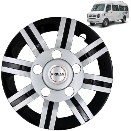 PRIGAN Wheel Cover for Force Cars 15 Inch Silver Black Wheel Cap (15 Inch) (Set of 4 Pcs) (Press Fitting) Model- Force T4-15 - Image 1