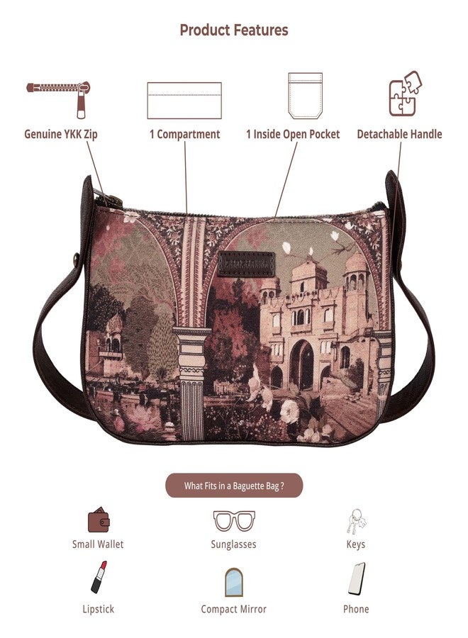 Fatfatiya Vintage Rajasthani Architecture Art Shoulder Bag with Detachable Sling Strap for Women - Heritage-Inspired & Handcrafted Bag for Women - Image 5