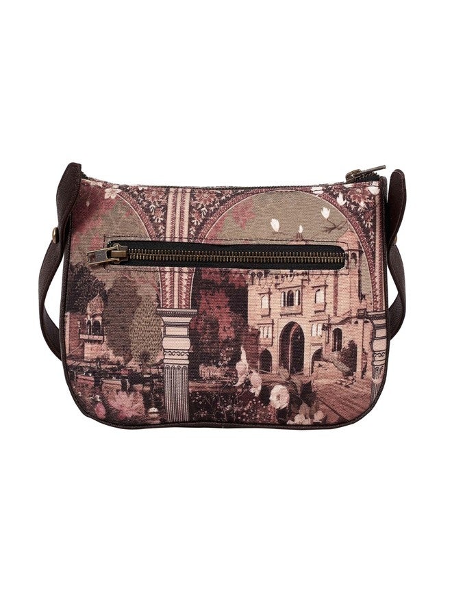 Fatfatiya Vintage Rajasthani Architecture Art Shoulder Bag with Detachable Sling Strap for Women - Heritage-Inspired & Handcrafted Bag for Women - Image 2
