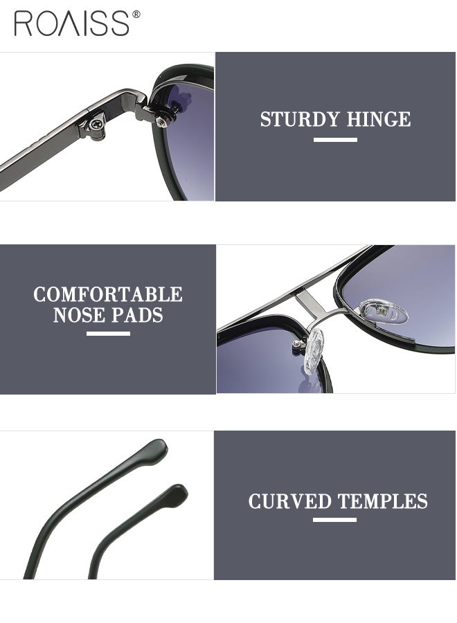 roaiss Vintage Aviator Sunglasses for Men Trendy Fashion Double Bridge Sun Glasses, Anti-Glare Sun Shades Suitable for Men Cycling, Driving, Fishing - Image 5