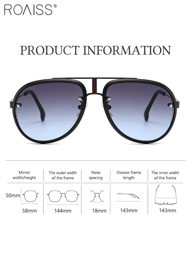 roaiss Vintage Aviator Sunglasses for Men Trendy Fashion Double Bridge Sun Glasses, Anti-Glare Sun Shades Suitable for Men Cycling, Driving, Fishing - Image 3