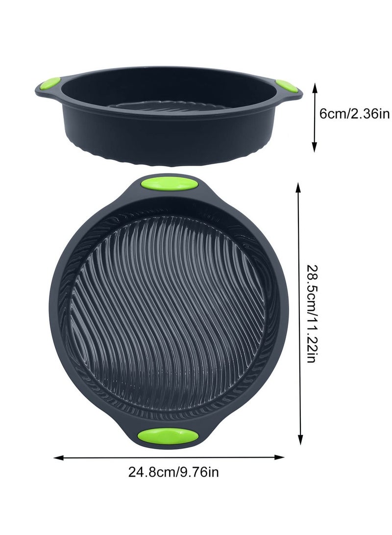 Excefore Silicone Baking Cake Mould, 9 Inch Non-Stick Cake Tin, Round Cake Pan Silicone Pan, Silicone Cake Moulds for Layer Cake Cheesecake Pies Pizza Birthday Party DIY - Image 3