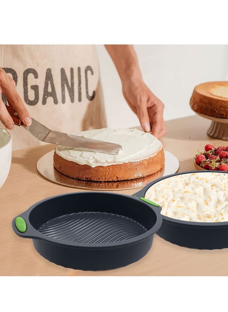 Excefore Silicone Baking Cake Mould, 9 Inch Non-Stick Cake Tin, Round Cake Pan Silicone Pan, Silicone Cake Moulds for Layer Cake Cheesecake Pies Pizza Birthday Party DIY - Image 4